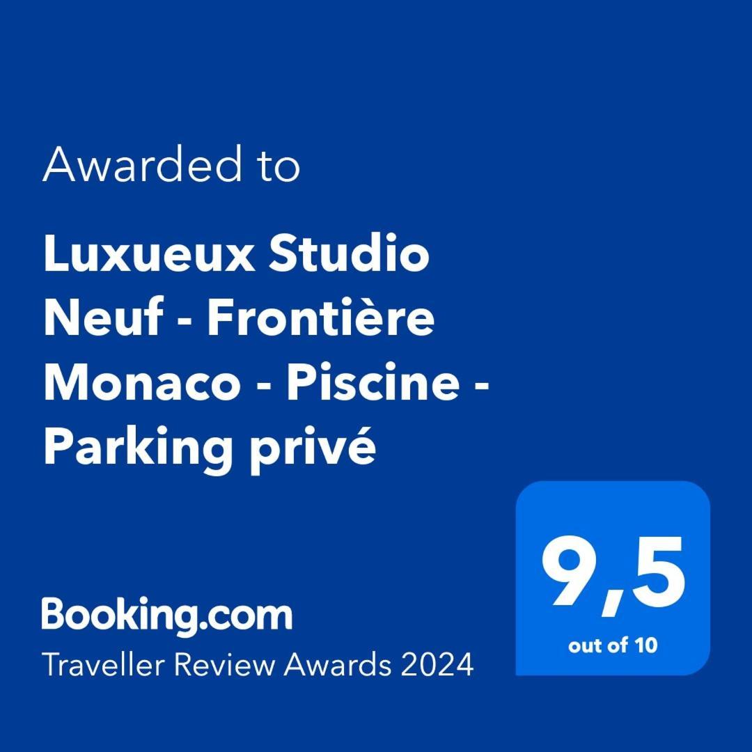 Luxueux Studio Neuf - Frontiere Monaco - Piscine - Parking Prive Exterior photo